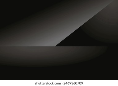 3d rendering of black and white interior dark space with perspective sharp light and shade, for futuristic design showcase, car concept, men's product background, or creative modern studio mockup. - Powered by Shutterstock