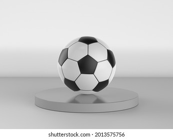 3d rendering black and white soccer ball