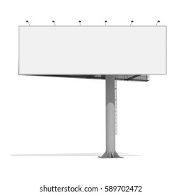 3d Rendering Blank Billboard On White Background