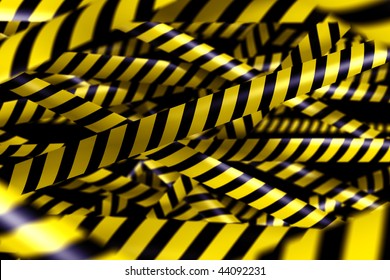 3d Rendering Of Blank Caution Tape