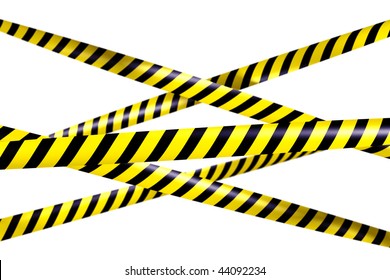 3d Rendering Of Blank Caution Tape