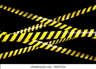 3d Rendering Of Blank Caution Tape