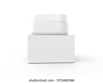 3d Rendering Blank Cosmetic Packaging White Box And Bottel Cream For Mock Up