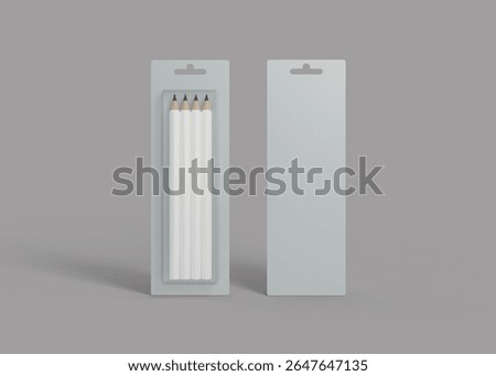 3D Rendering Blister Pencil Pack Mockup