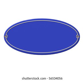 3D Rendering Of A Blue And Gold Plaque