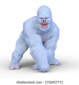 3D rendering of blue gorilla