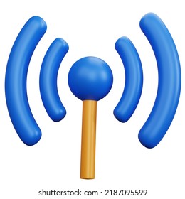 3d Rendering Blue Signal Antenna Isolated