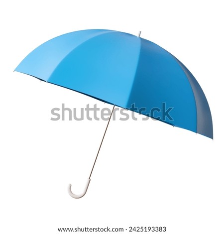 3D rendering of a blue umbrella, icon. Weather forecast. 