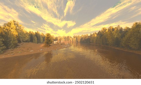 3D rendering of the boathouse