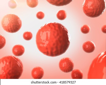 3D Rendering Of Body Cells,organic  Form.