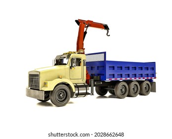 3d Rendering Of Boom Truck On White Background