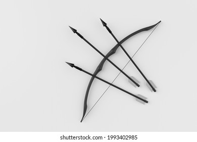 3d Rendering Bow And Arrow