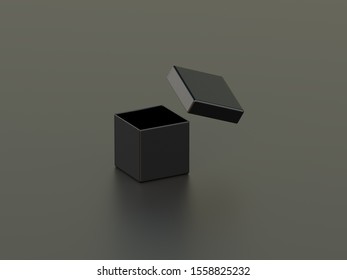 3D rendering of box and flying cap