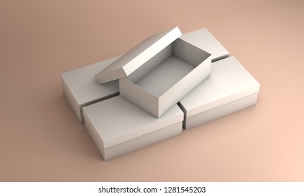 3d Rendering Boxes Lid Stock Illustration 1281545203 | Shutterstock