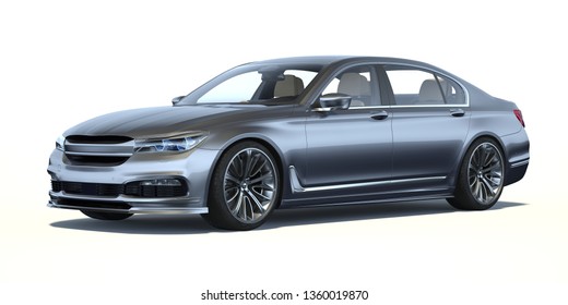 3D rendering of a brand-less generic concept car in studio environment