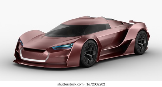 3D rendering of a brand-less generic concept car in studio environment