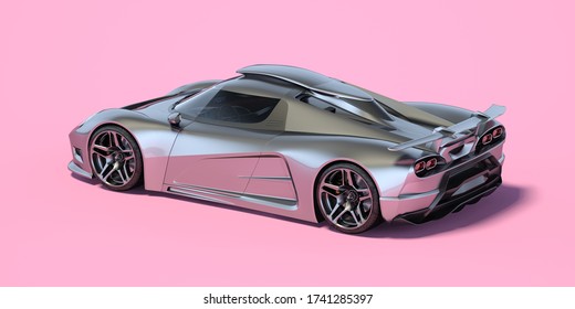 3D rendering of a brand-less generic concept car in studio environment