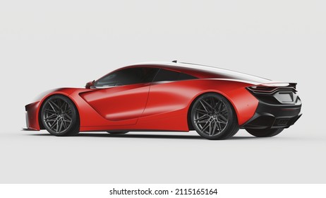 3D rendering of a brand-less generic concept car