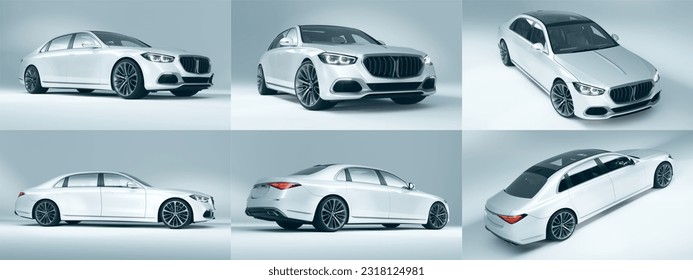 3D rendering of a brand-less generic concept car