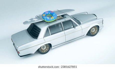 3D rendering of a brand-less generic concept car