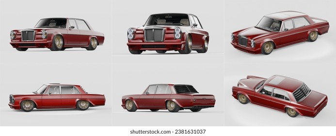 3D rendering of a brand-less generic concept car