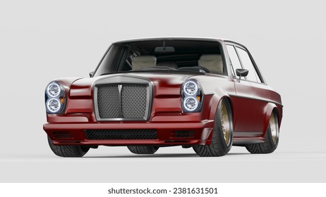 3D rendering of a brand-less generic concept car