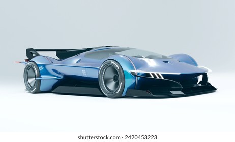 3D rendering of a brand-less generic concept car