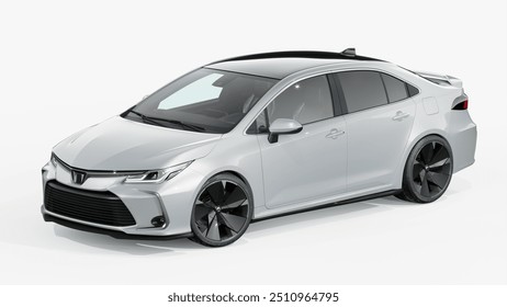 3D rendering of a brand-less generic concept car