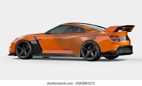 3D rendering of a brand-less generic concept car