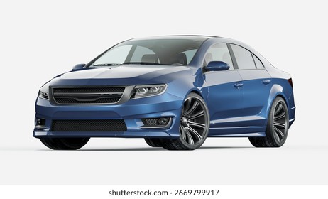 3D rendering of a brand-less generic concept car in studio environment. 