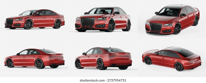 3D rendering of a brand-less generic concept car