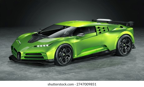 3D rendering of a brand-less generic concept car