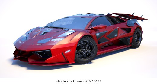 3D rendering of a brand-less generic concept car