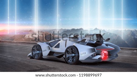 3D rendering of a brand-less generic concept car