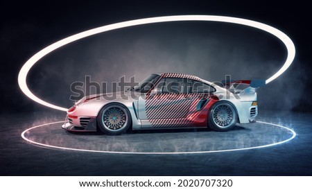 3D rendering of a brand-less generic concept car