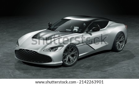 3D rendering of a brand-less generic concept car