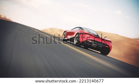 3D rendering of a brand-less generic concept car