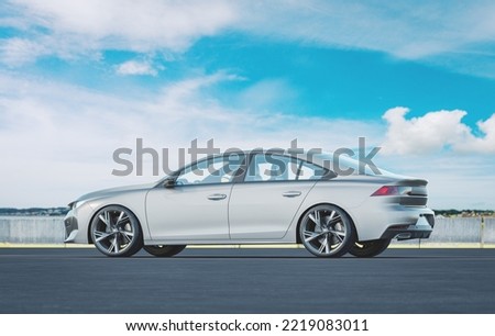 3D rendering of a brand-less generic concept car