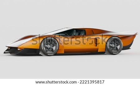 3D rendering of a brand-less generic concept car