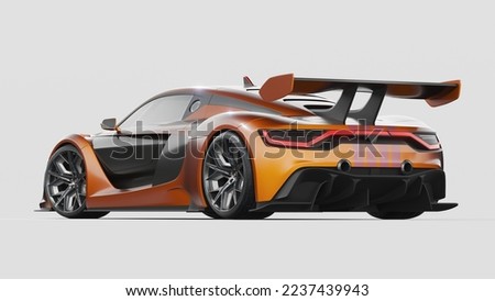 3D rendering of a brand-less generic concept car