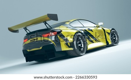 3D rendering of a brand-less generic concept car