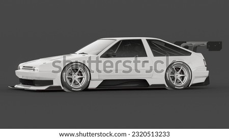 3D rendering of a brand-less generic concept car