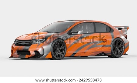 3D rendering of a brand-less generic concept car