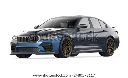 3D rendering of a brand-less generic concept car