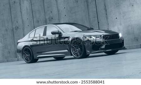 3D rendering of a brand-less generic concept car