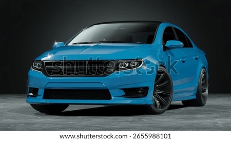 3D rendering of a brand-less generic concept car in studio environment.