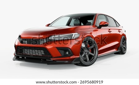 3D rendering of a brand-less generic concept car