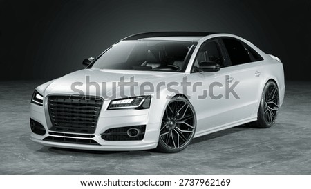 3D rendering of a brand-less generic concept car