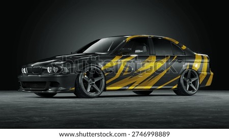 3D rendering of a brand-less generic concept car