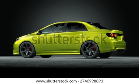 3D rendering of a brand-less generic concept car